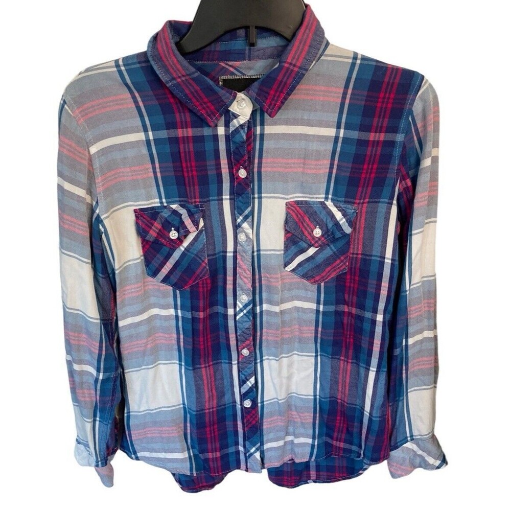 Rails 100% Rayon Button Down Shirt Womens Size Med Very‎ Soft Cozy